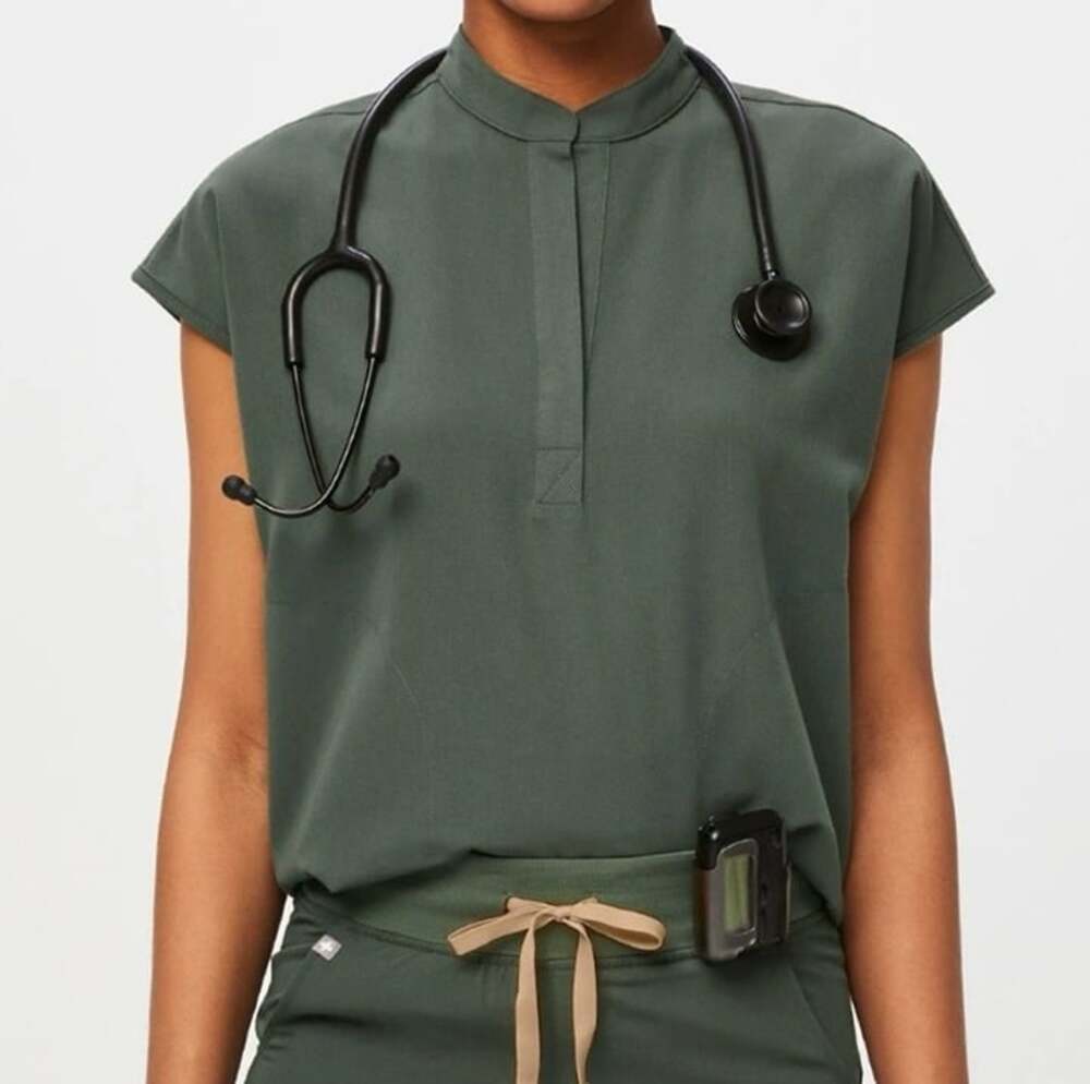 FIGS Rafaela Oversized Scrub Top in Bonsai